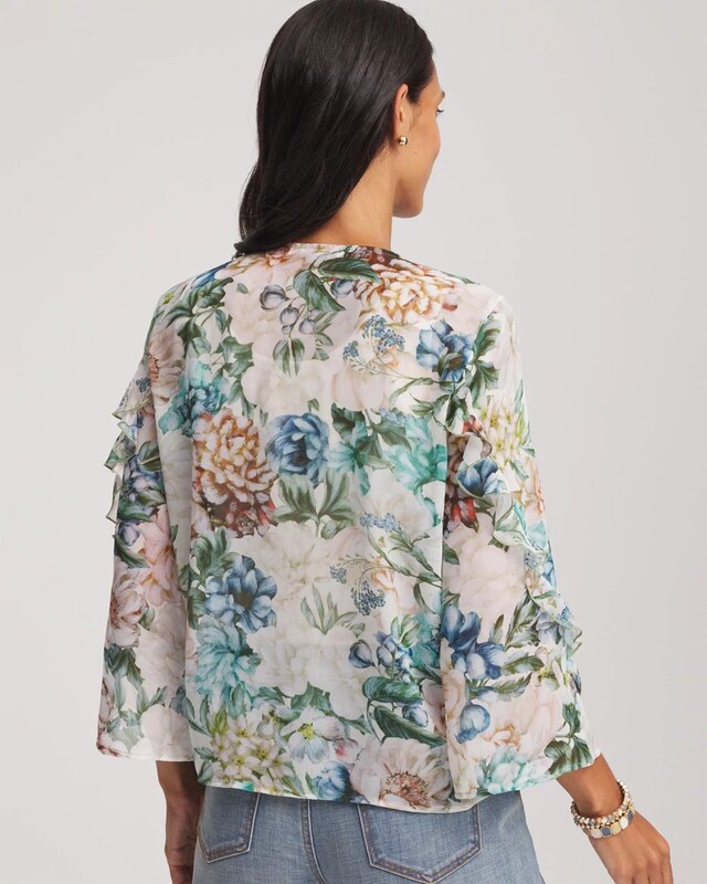 Georgette Ruffled V-Neck Blouse - image 3